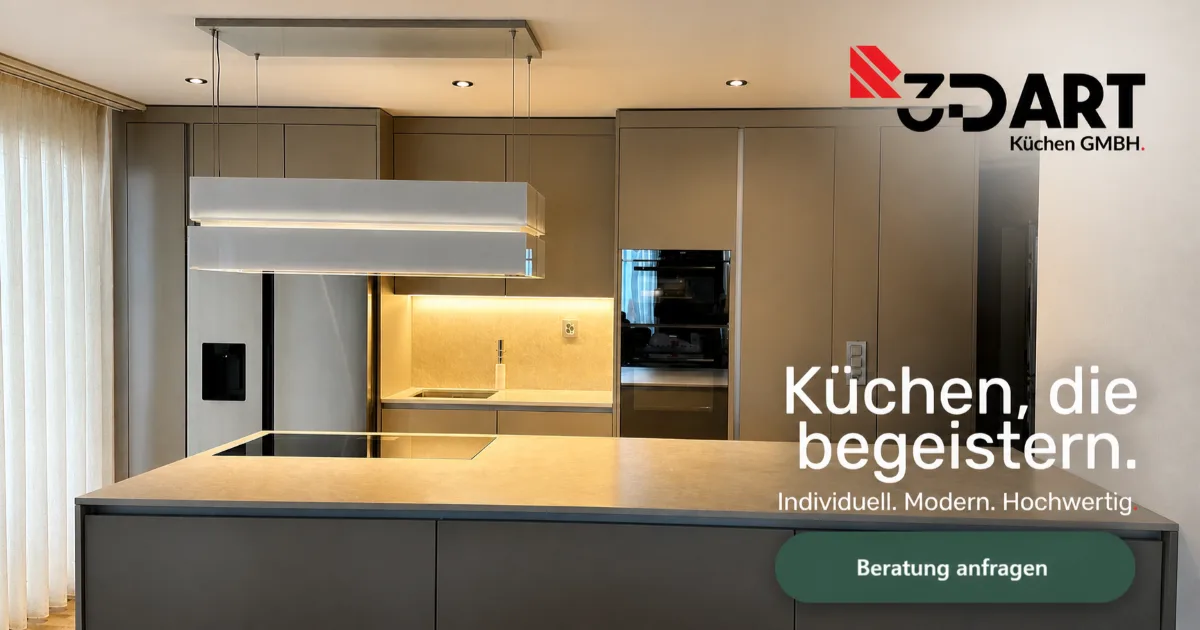 Animiertes Mockup der neuen Unternehmenswebsite für 3DArt Küchen